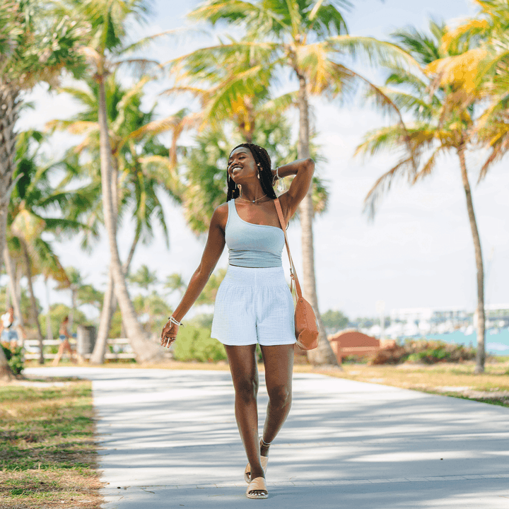 White Cotton Shorts, available in S/M, with a comfortable fit and casual style.