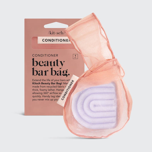 Terracotta RPET Beauty Bar Conditioner Bag, compact size, holds conditioner bar for easy shower storage and drying.