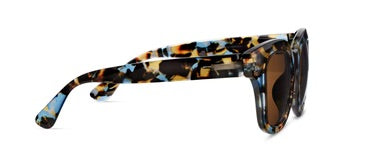 Peepers Center Stage Bifocal Sunglasses: round blue light blocking lenses, bold tortoiseshell frame; UV400; sizes: S/M, M/L.