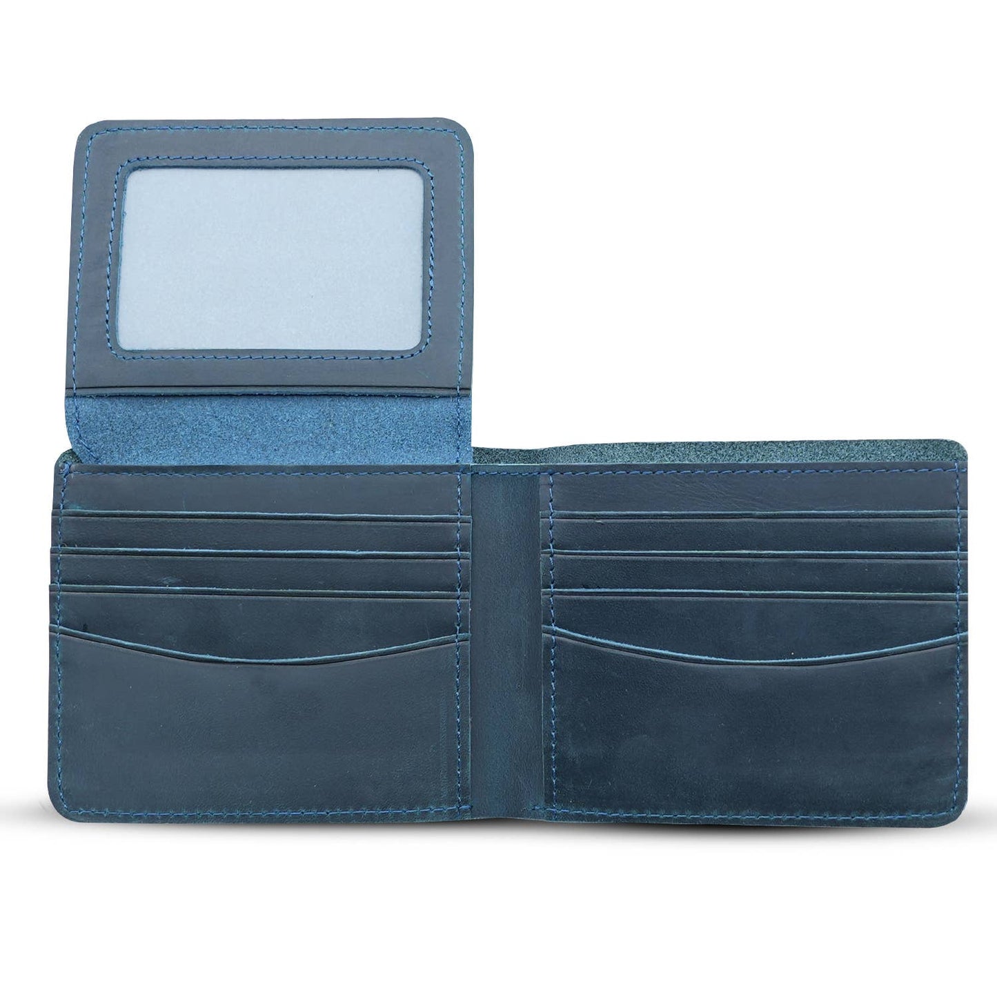 Genuine Leather Wallet for Men with Flap out ID Window: Dark Brown
