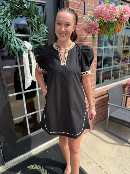 Wild Side Puff Sleeve Dress featuring puff sleeves, available in sizes XS-XL.