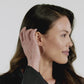 Windsor Hoop Gold Sapphire Blueg earrings shown; available in small, medium, and large sizes.