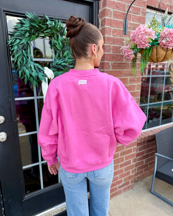 Simply Polka Dot Crew Neck sweatshirt shown; available in sizes XS–XL.