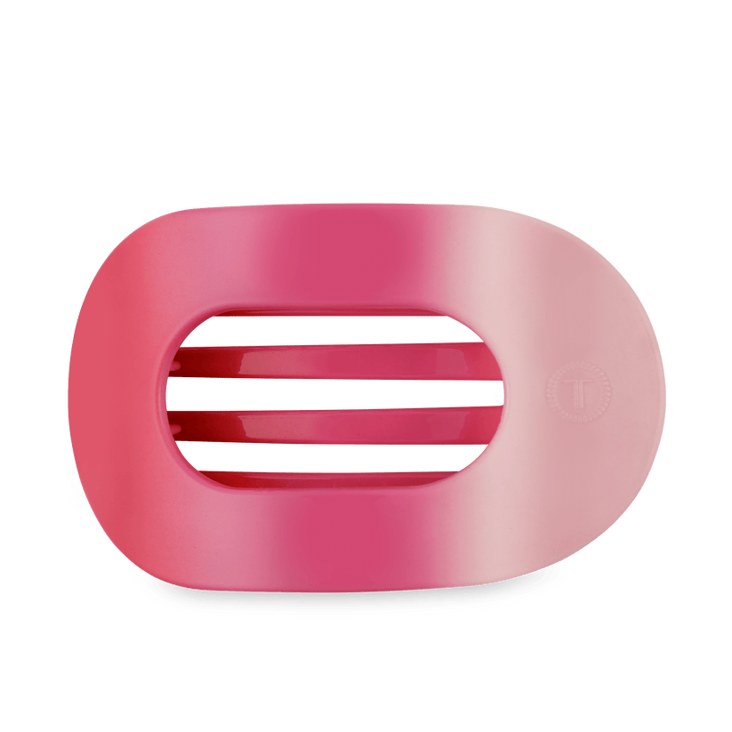 Pink gradient Kiss and Tell Teleties hair clip with three horizontal prongs, oval shape, open center. Available in S, M, L.