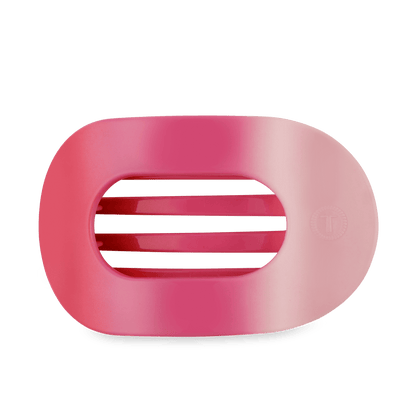 Pink gradient Kiss and Tell Teleties hair clip with three horizontal prongs, oval shape, open center. Available in S, M, L.