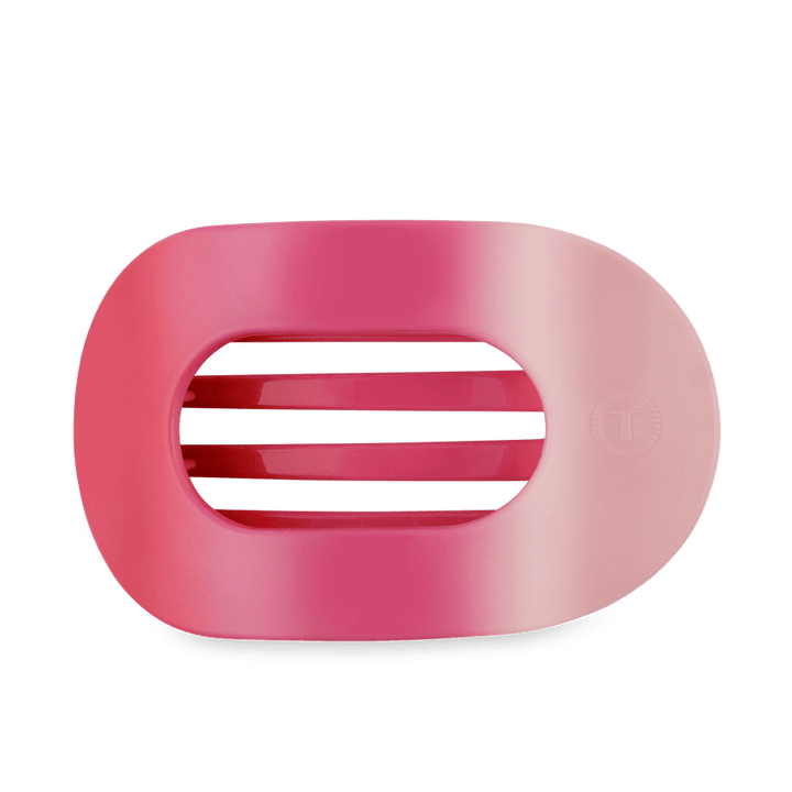 Pink gradient Kiss and Tell Teleties hair clip with three horizontal prongs, oval shape, open center. Available in S, M, L.