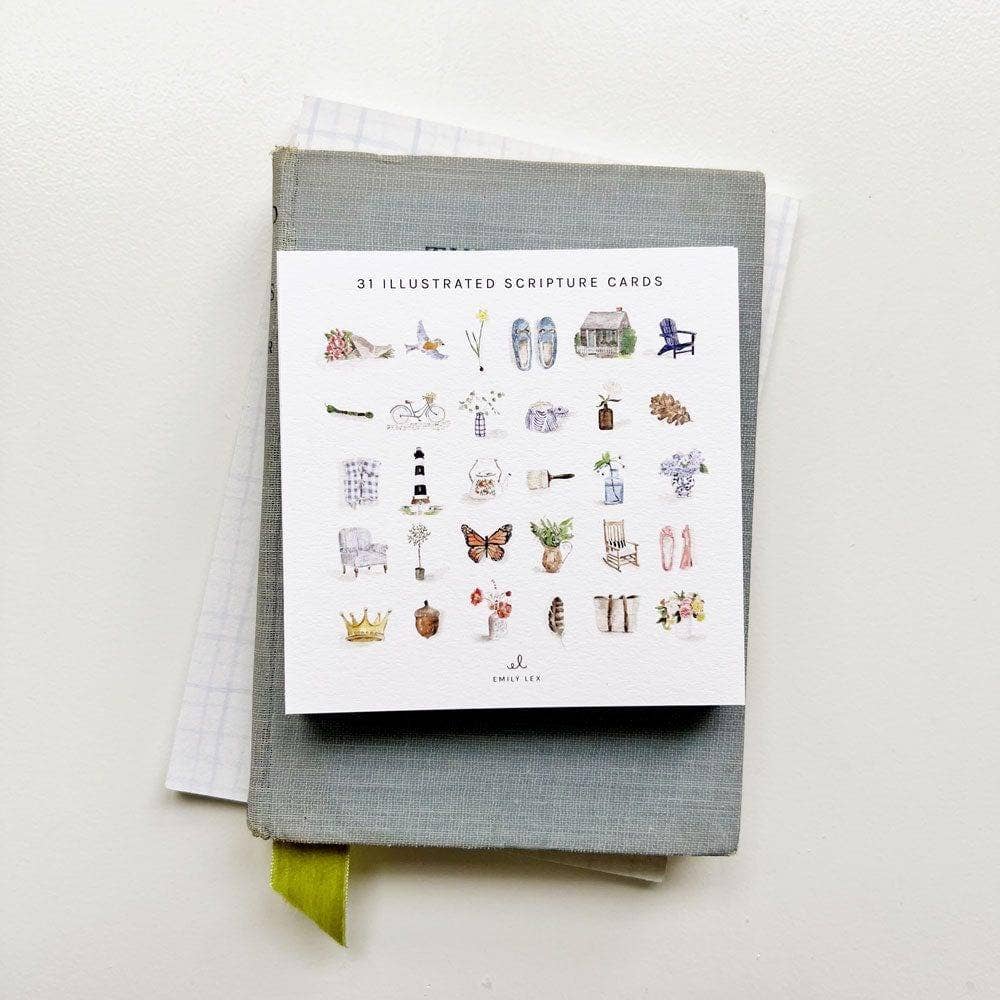Truth for Today Hope Cards" set: 31 illustrated scripture cards with watercolor art. Sizes available: standard card size.
