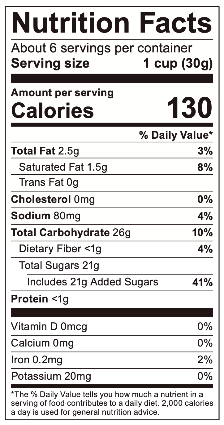 Cotton Candy Popcorn, limited-edition, 130 cal per 30g cup. Most nutrients 0%. Available in single-cup size.