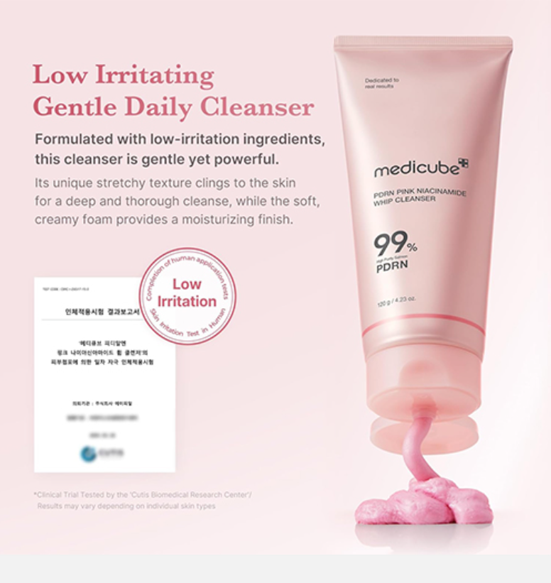 MEDICUBE PDRN Pink Niacinamide Whip Cleanser