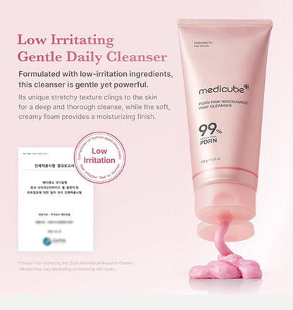 MEDICUBE PDRN Pink Niacinamide Whip Cleanser