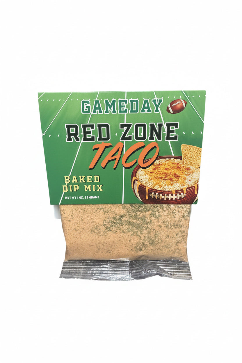 Game Day Collection Dip Mix packet with football design; contains light brown powder mix. Size options not specified.