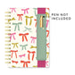 Spiral Put a Bow on It Oliver Notebook, colorful bows, vegan leather pen pocket with pink elastic. Sizes: not specified.