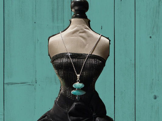 Vintage Sterling Silver Blue Stone Necklace/Ring/Earrings