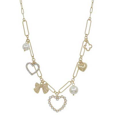 Brie Gold Charm Necklace