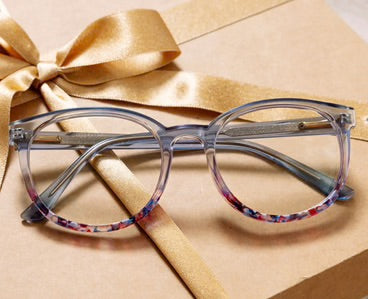 Peepers That's a Wrap: Clear, round multicolor-rimmed frames. Available sizes: narrow, average.