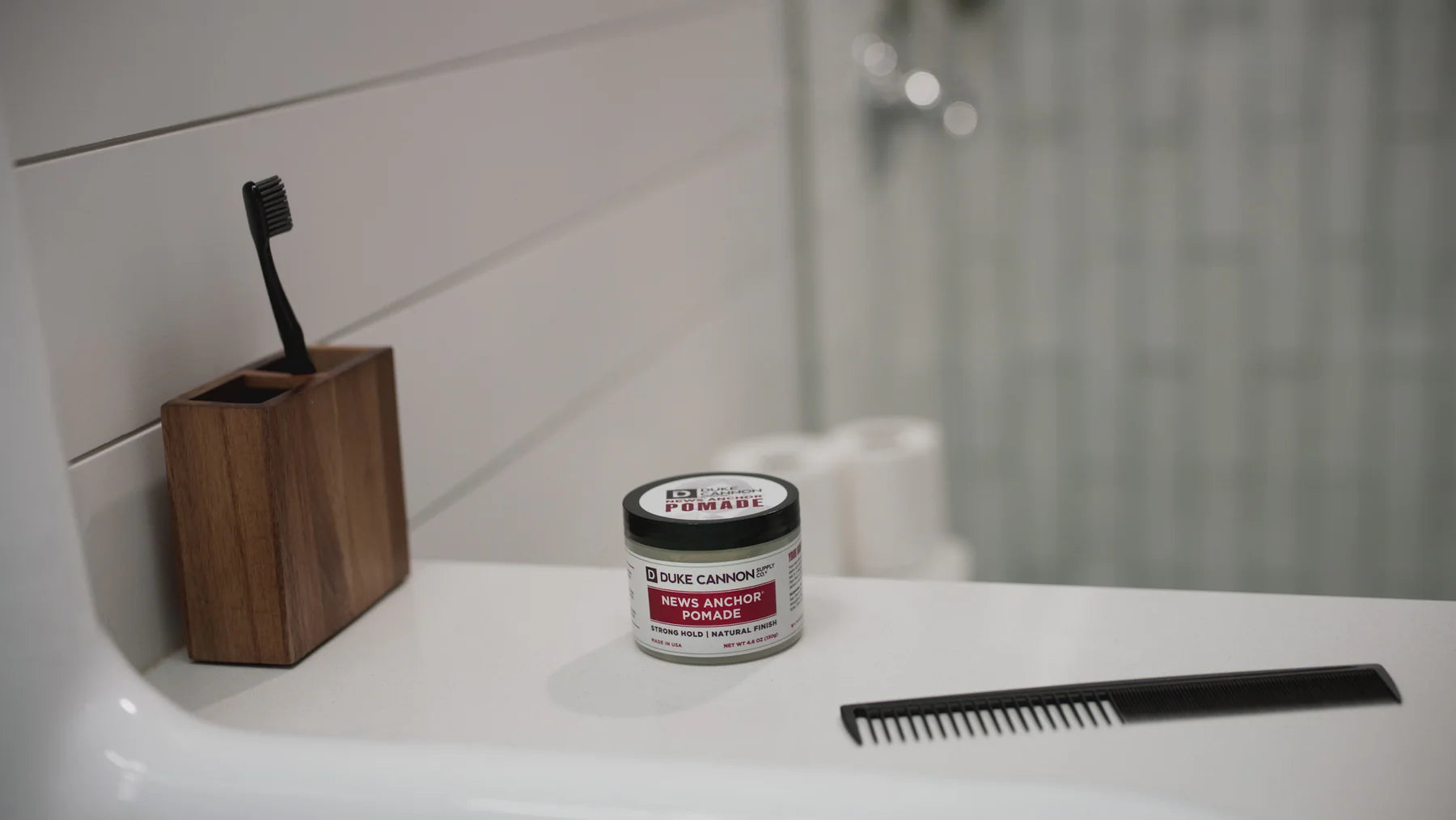 Duke Cannon News Anchor Forming Cream: Medium hold, matte finish hair styling cream. Sizes available: 4 oz.