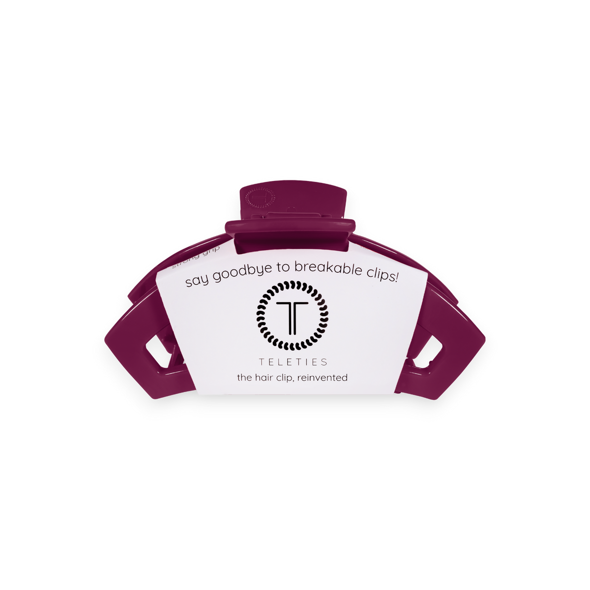The Open Mulberry Small Hair Clip features a dark berry purple hue and an open cutout design. Available in size small.