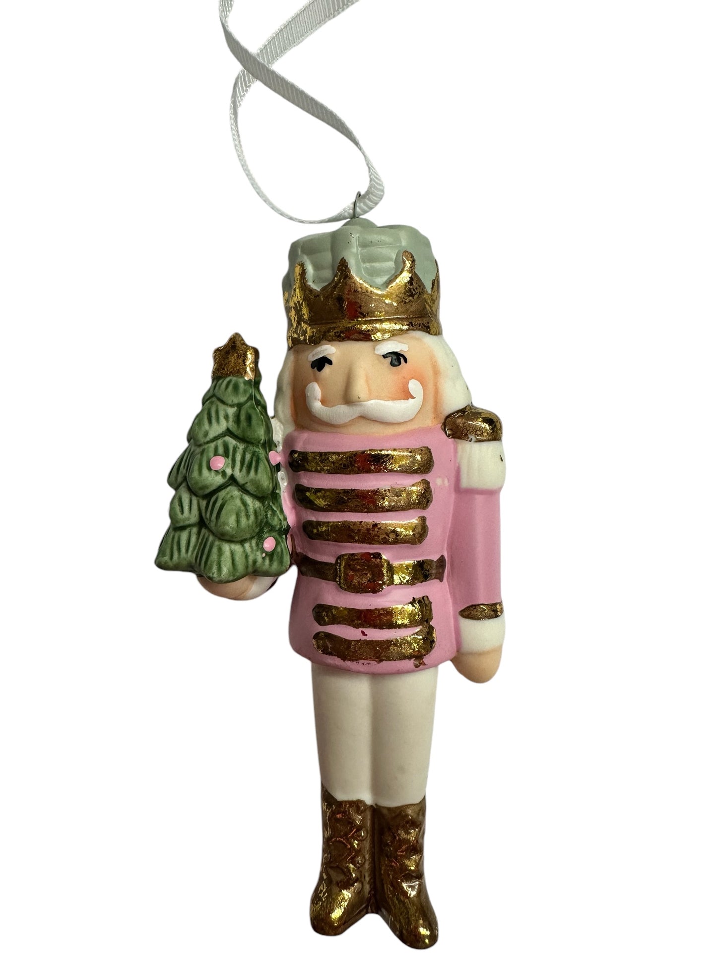 Nutcracker Hand-painted Ornament with Gold Accents