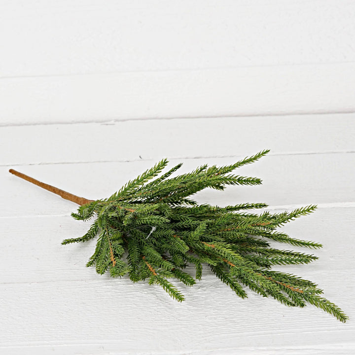 19” Soft-touch faux Norfolk pine spray.