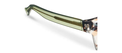 Translucent green arm of Peepers Progressives - Spotlight eyeglasses with gold glitter detail; available in multiple sizes.