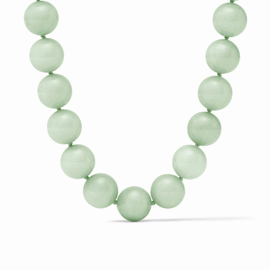 Julie Vos Portofino Aqua Jade Jewelry with large round pale green beads. Available in 16", 18", and 20" lengths.