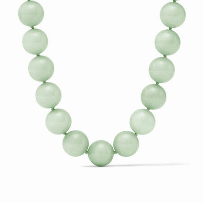 Julie Vos Portofino Aqua Jade Jewelry with large round pale green beads. Available in 16", 18", and 20" lengths.