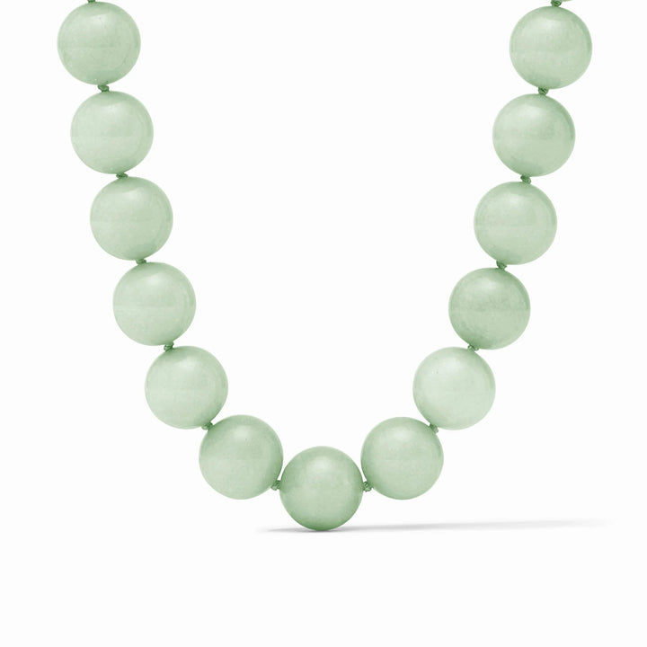 Julie Vos Portofino Aqua Jade Jewelry with large round pale green beads. Available in 16", 18", and 20" lengths.