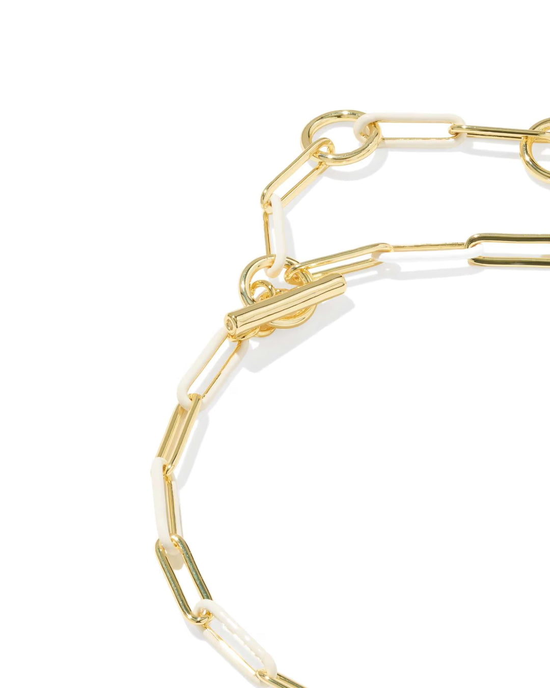 Courtney Enamel Bracelet by Kendra Scott with elongated oval links and toggle closure. Available in S/M and M/L sizes. Only part of the bracelet is shown.