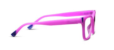 Peepers Myth colorblock glasses with pink frames, blue temple tips. Available in multiple sizes.