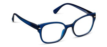 The Peepers - Glimmer features square navy frames. Available sizes: small, medium, large.