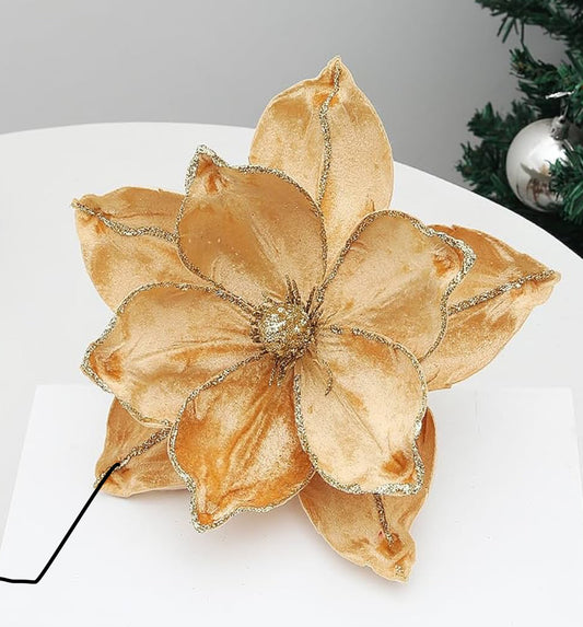 Glitter Magnolia Flower Tree Ornament