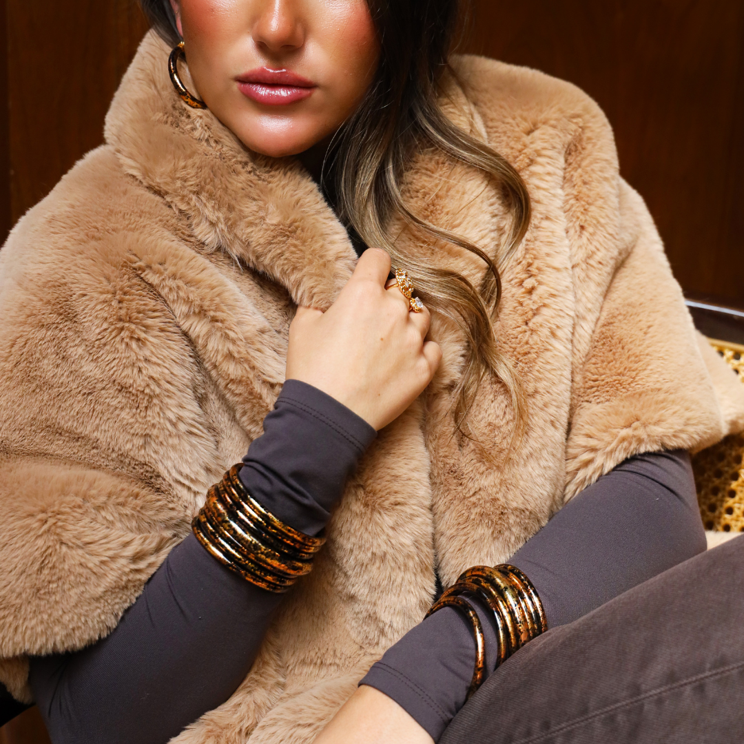 KOI Leopard All Weather Bangle® Set of 4 in Medium shown; available sizes: Small, Medium, Large.