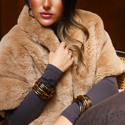 KOI Leopard All Weather Bangle® Set of 4 in Medium shown; available sizes: Small, Medium, Large.