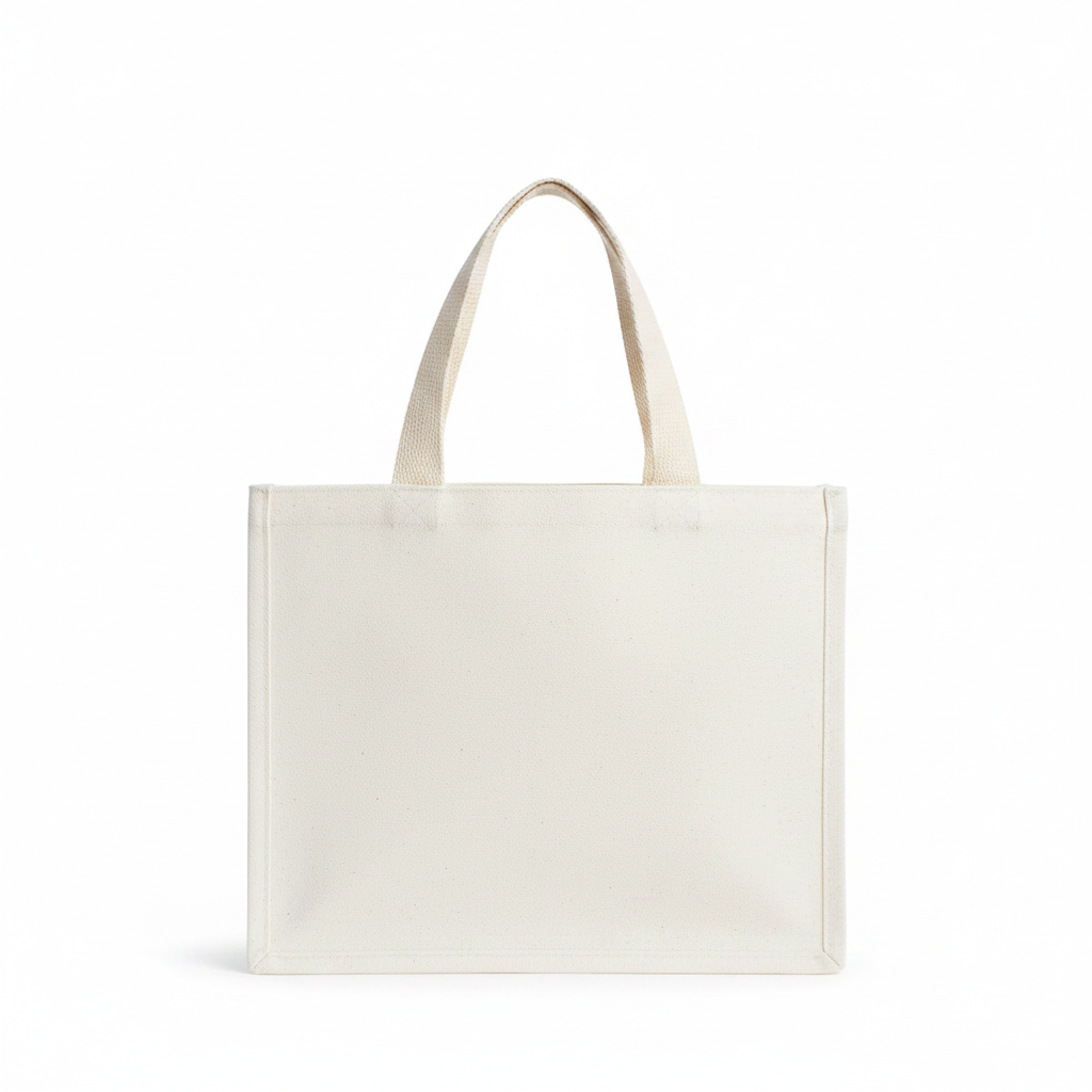 We Wish You Gift Tote, an off-white canvas bag with two top handles.