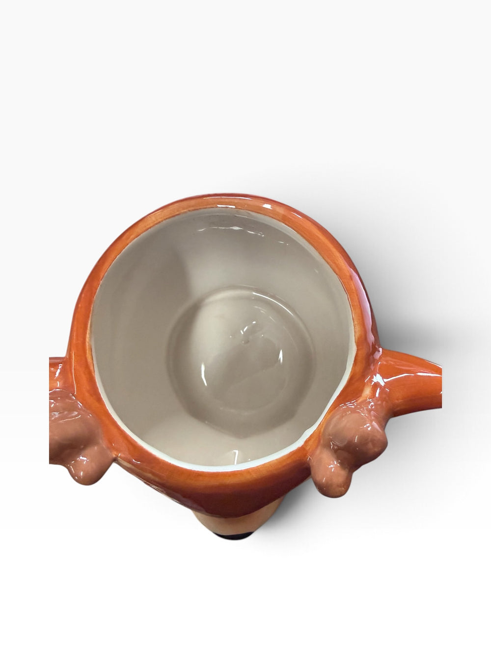 Ceramic reindeer-shaped bowl with antlers.