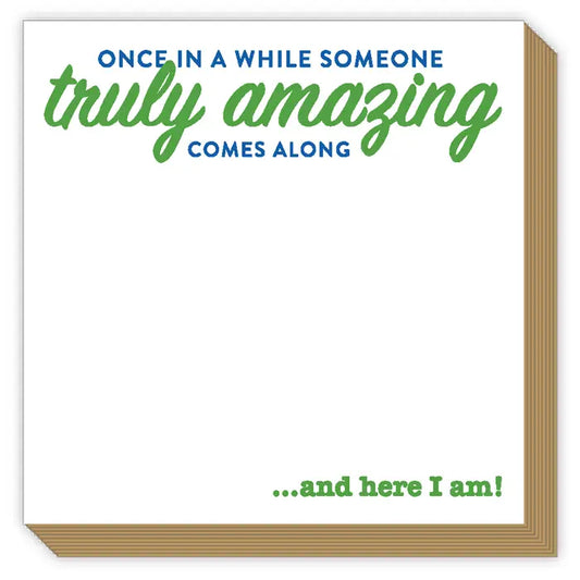Luxe Notepads with gold edge, inspirational quote in green and blue. Available in various sizes.