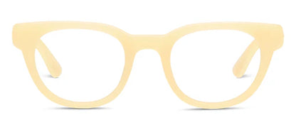 Peepers - Kitt eyeglasses with light yellow, slightly rounded rectangular frames designed for lightweight comfort; available in multiple sizes.