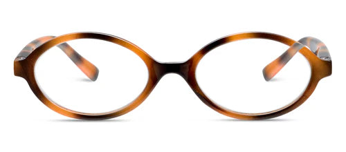 Peepers Filly Mocha Tortoise eyeglasses with oval, lightweight brown tortoiseshell frame and UV400 protection. Available in multiple sizes.
