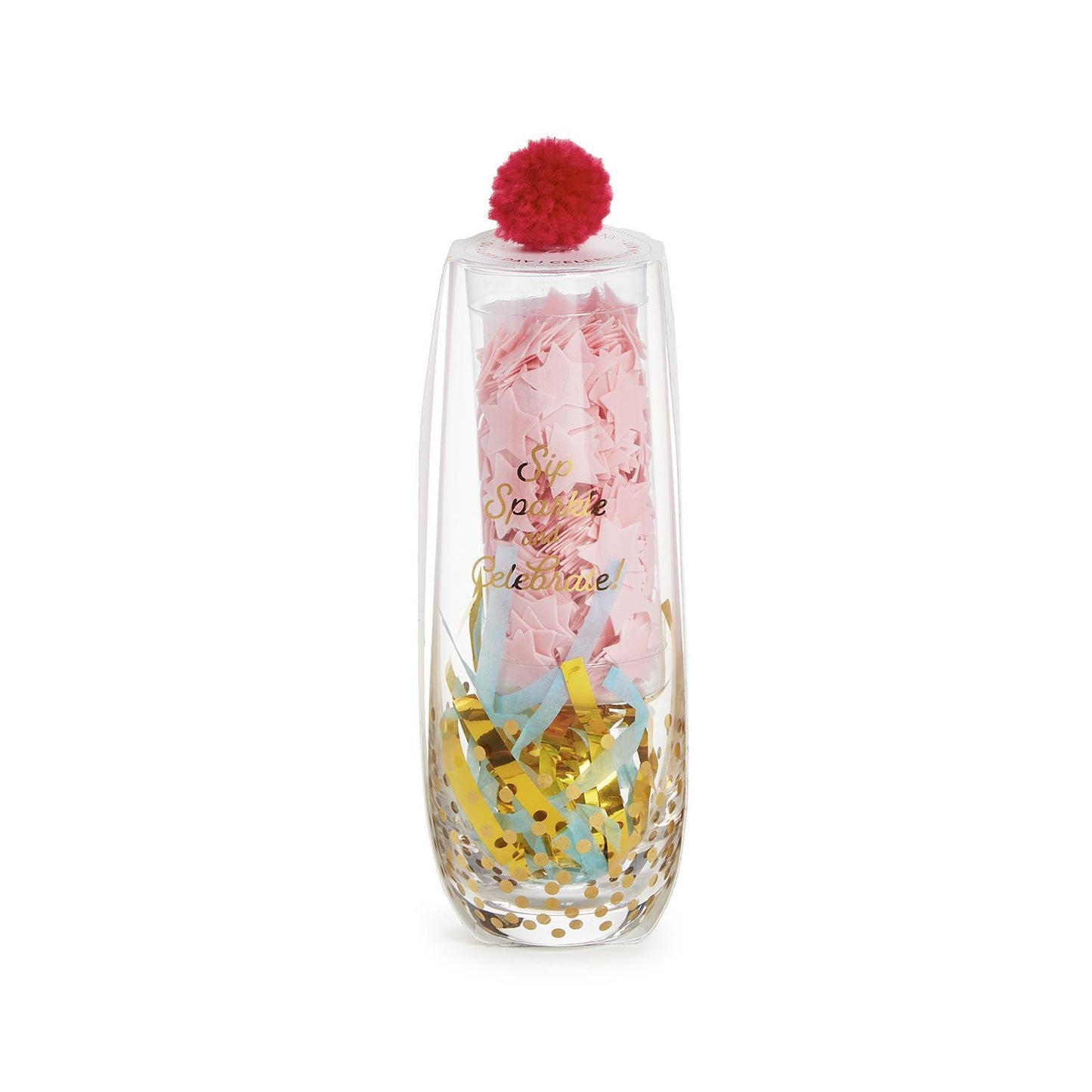 Stemless Champagne Glass with Bath Confetti