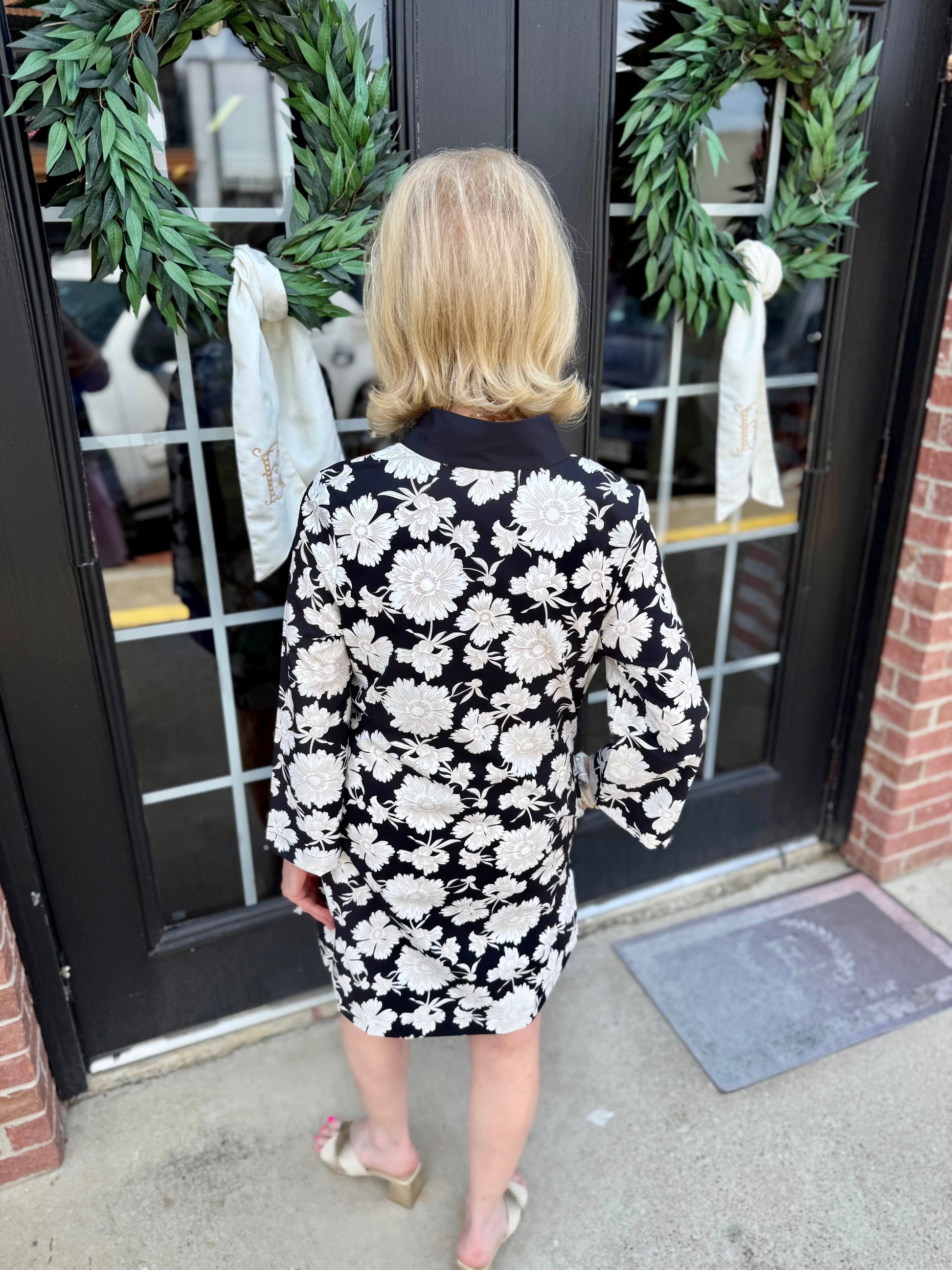 Brenda Garden District Black Dress; available in sizes XS–XL.