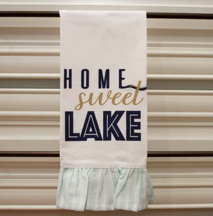 Home Sweet Lake Ruffle Hand Towel