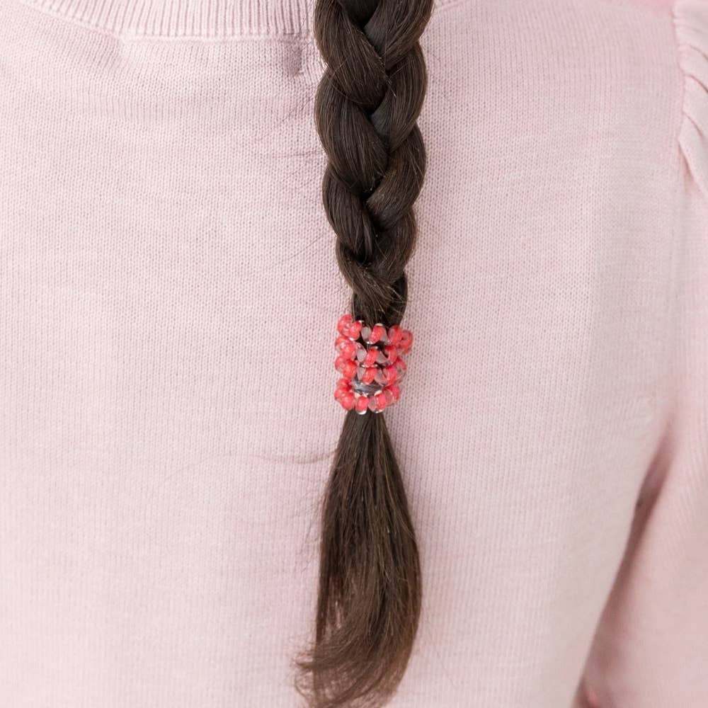 Small red spiral coil And to All a Good Night hair tie. Available in small.