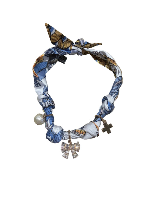 Scarf Necklace with Water resistant Charms