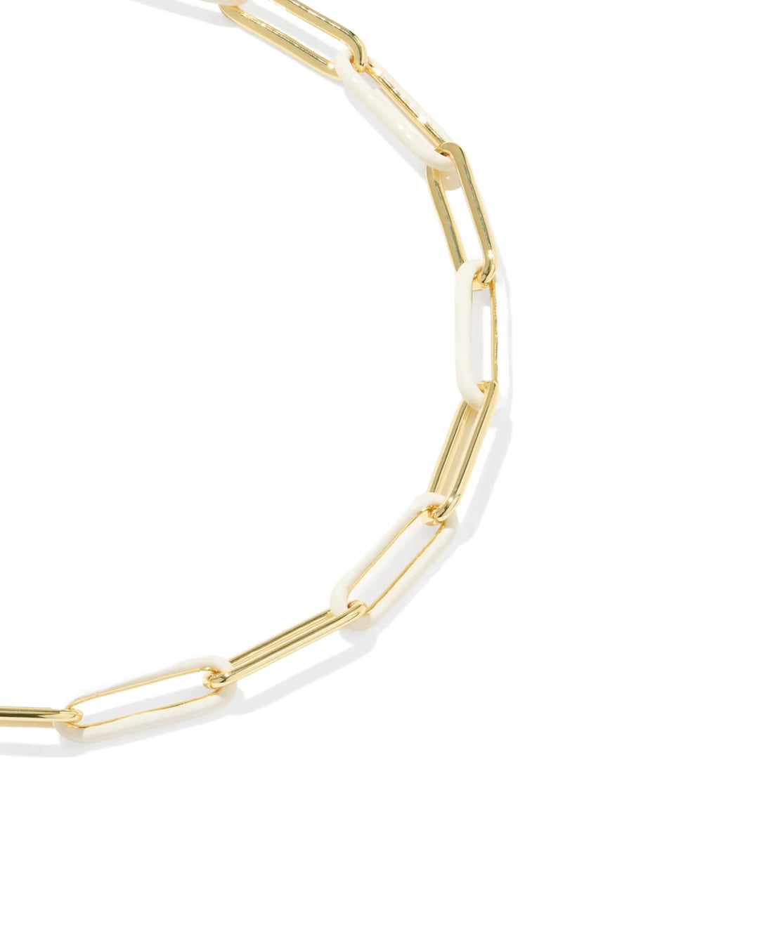 Courtney Enamel Bracelet by Kendra Scott with elongated rectangular gold links and toggle closure. Available in S/M and M/L sizes.