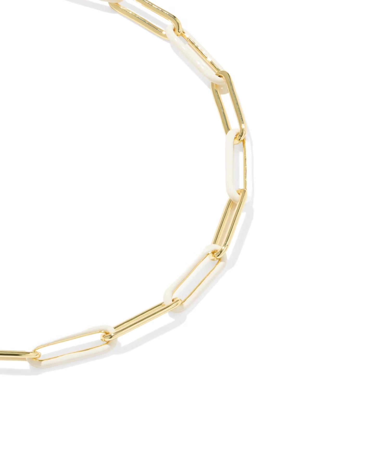 Courtney Enamel Bracelet by Kendra Scott with elongated rectangular gold links and toggle closure. Available in S/M and M/L sizes.