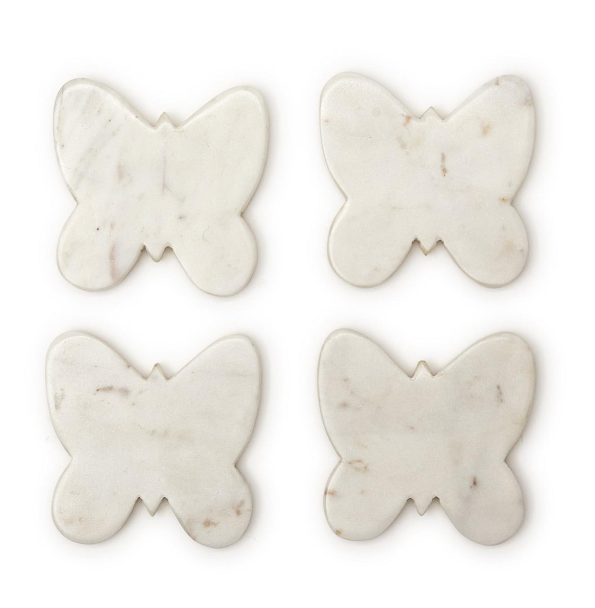 Set of 4 Butterfly Marble Coasters