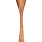 Rustic wood mini spoon with wide, rounded head and long handle with hole. Available sizes: mini only.