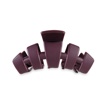 TELETIES Classic Claw Hair Clip in dark maroon with wide, curved prongs and strong hinge. Available in medium and large sizes.