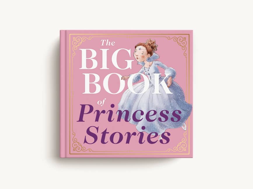 The "Big Book of Princess Stories Illustrated" is a pink hardcover fairytale book. Available in standard size.