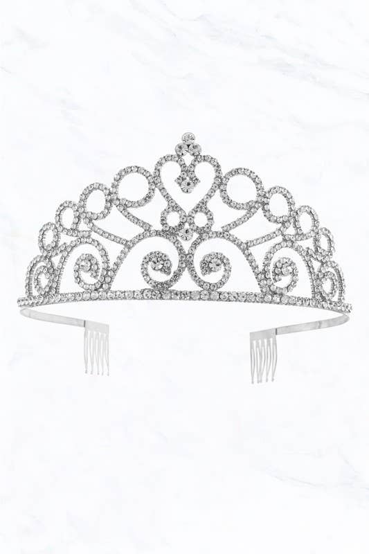 Elegant Crystal Tiara : Silver